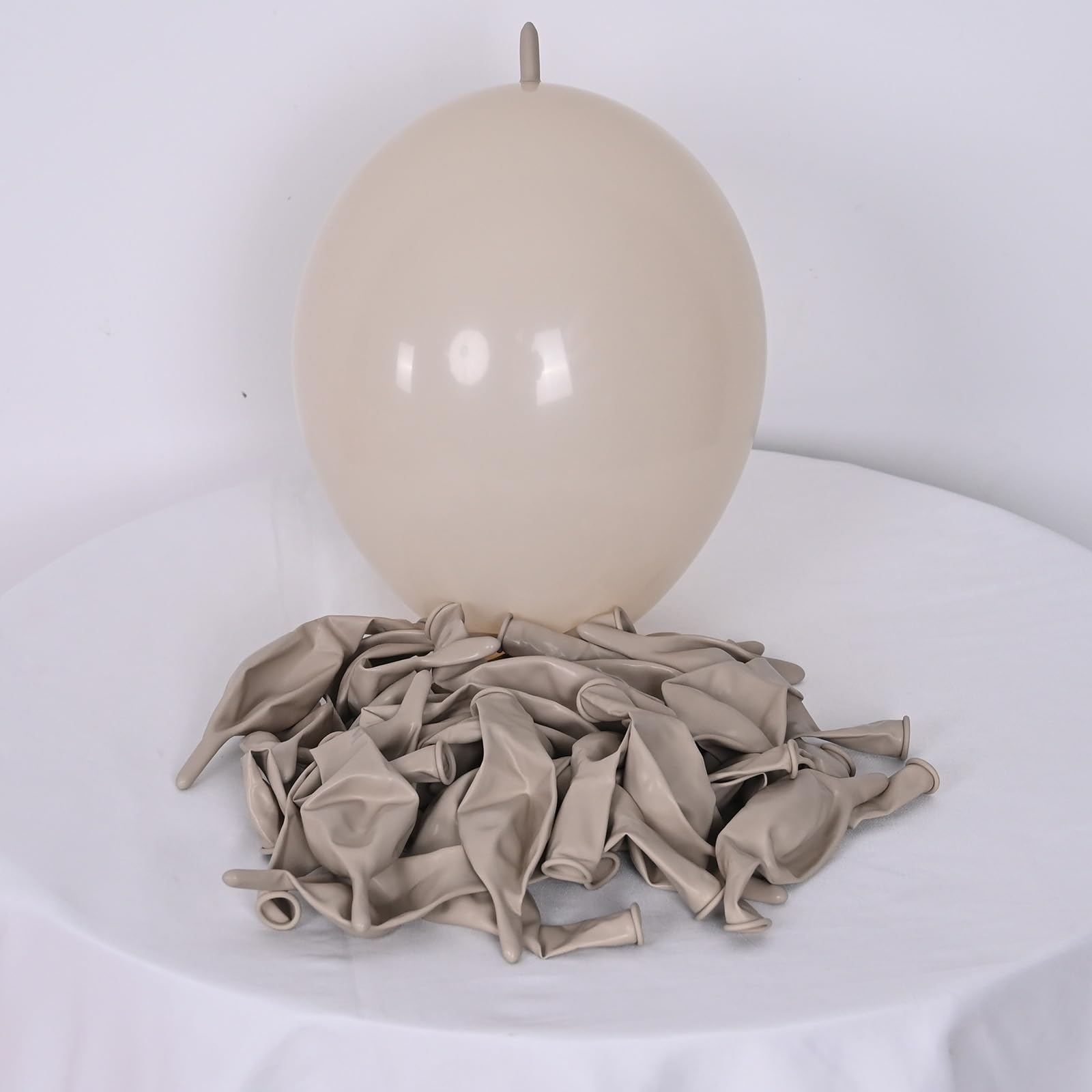 Beżowe balony z szybkimi ogniwami, 60 szt. balonów łączących do tworzenia balonów, na ścianę, łuk, łańcuchy balonowe, kremowe balony na ślub, urodziny, baby shower, zaręczyny, ukończenie szkoły,