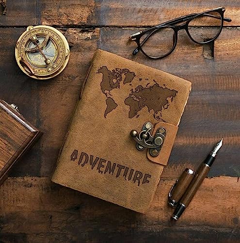 Image of Di-Kraft Leather Journal Diary With Buckle Lock Vintage Old Pages Diary For Office Personal Use - 200
