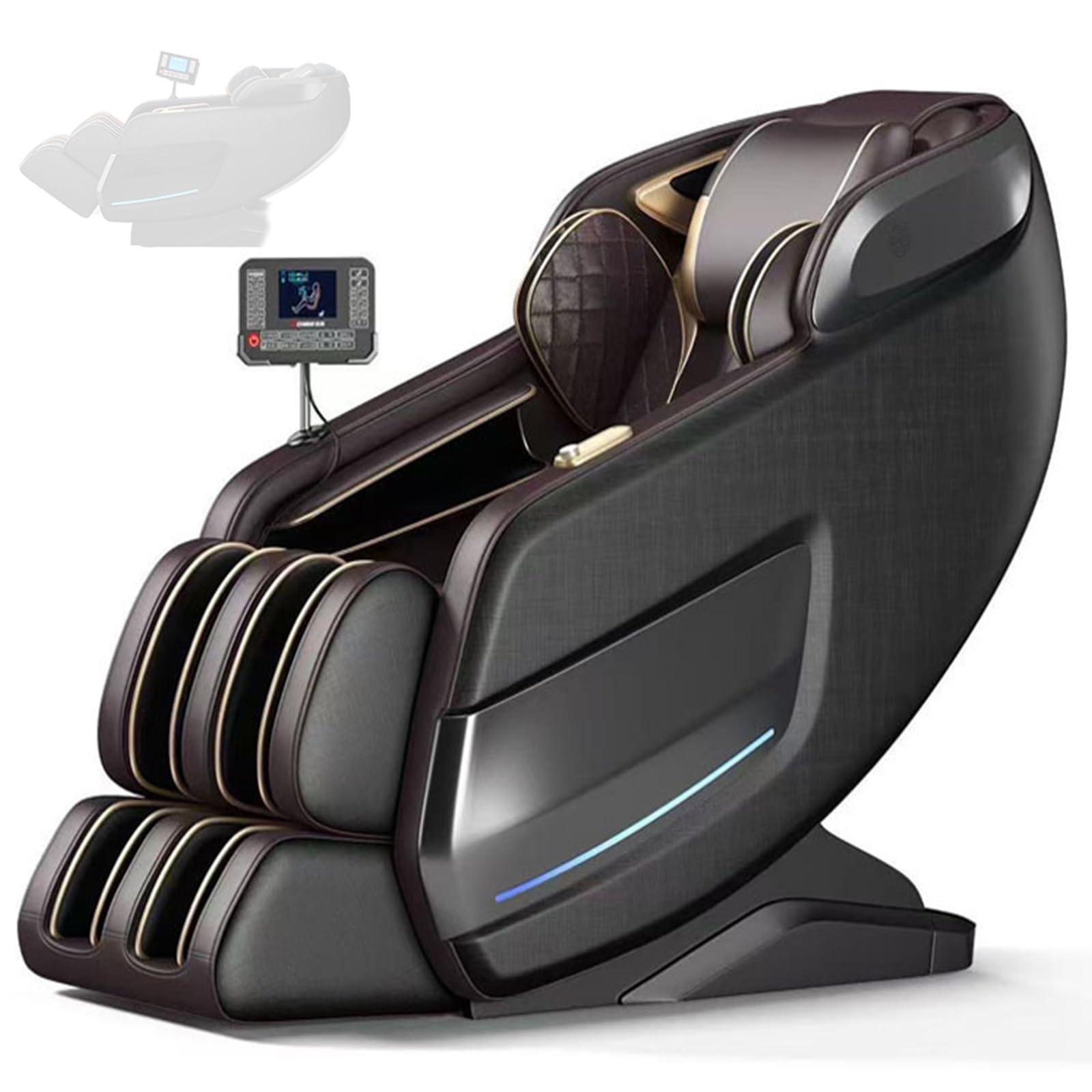 Poltrona Massaggiante Intelligente 4D Con SL-Track E Airbag Per Tutto Il Corpo Per Il Relax A Casa E In Ufficio(Bruin)