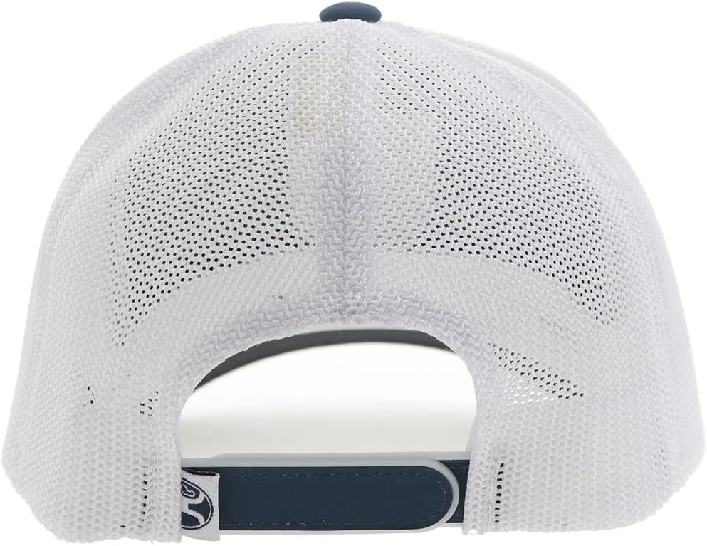 HOOEY Bronx Adjustable Snapback Mesh Trucker Back Hat (Blue/White)