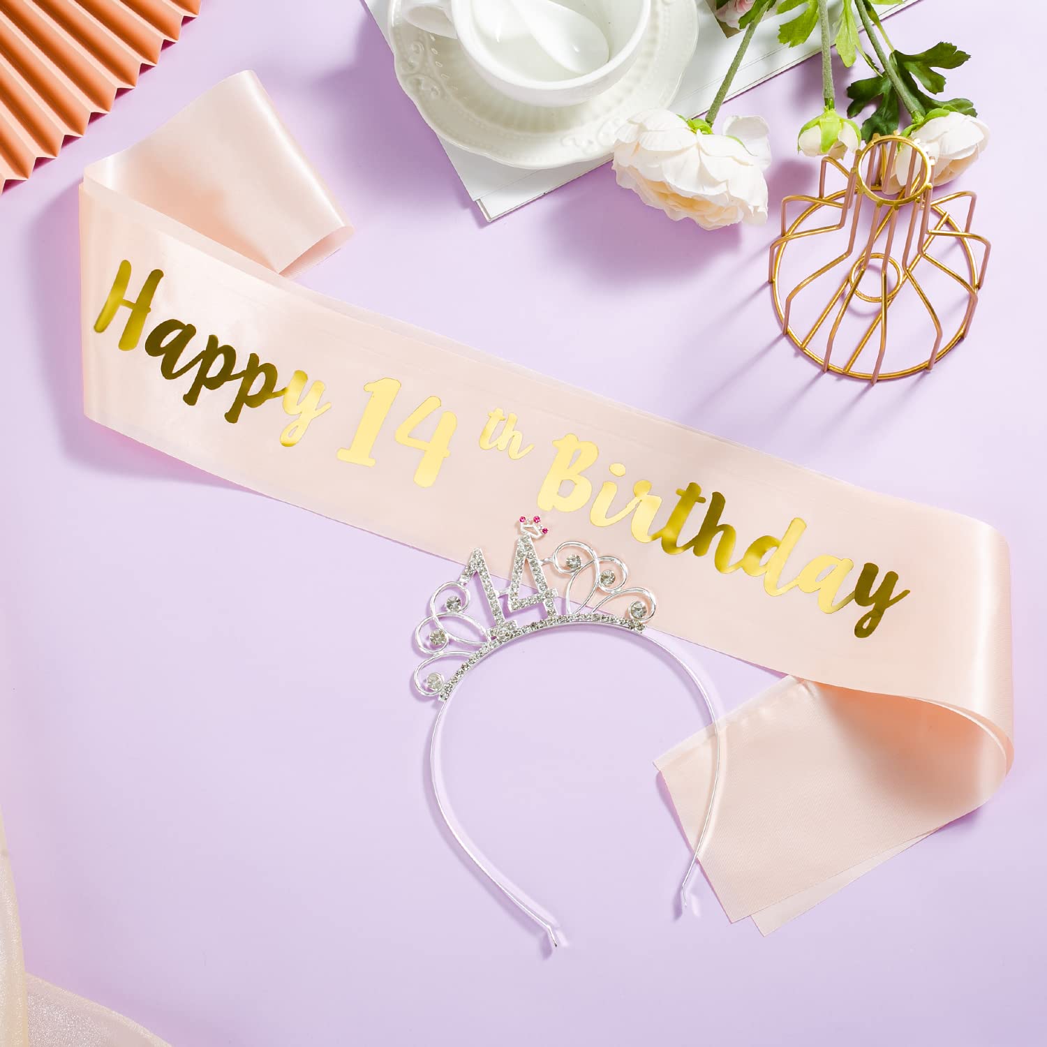 Geburtstagskrone Mit Schärpe – Strass-Tiara & Verstellbare Schärpe | Perfekt Für Frauen & Mädchen | Silber