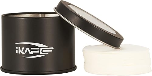 Miniatura 1 de IKAPE Filtros de papel espresso de 2.008 in (200 piezas), filtros de papel de pantalla de disco de café compatibles con cesta de portafiltros de