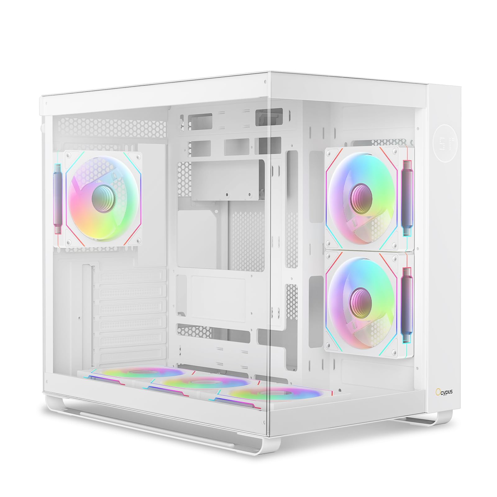casella da gioco pc gaming con display digitale in tempo reale e sei fan rgb preinstallati
