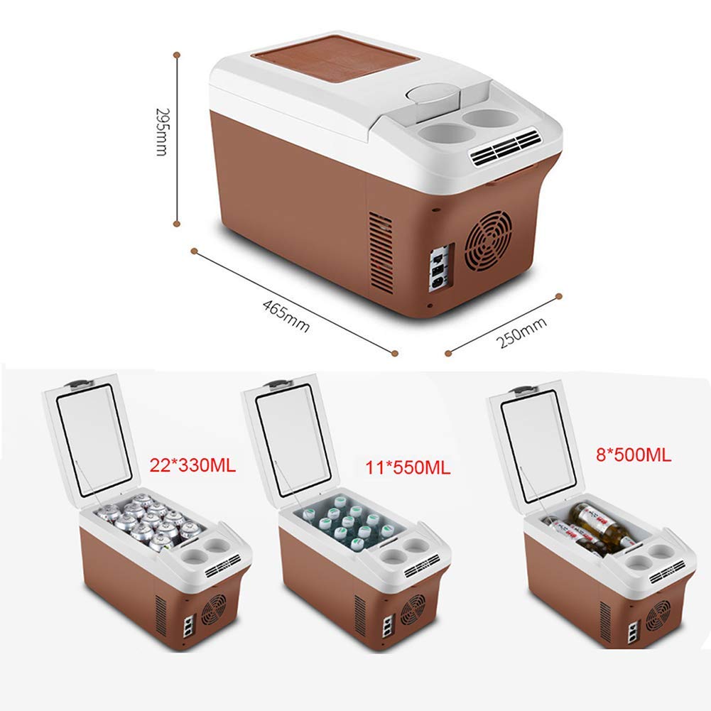 fridge Réfrigérateur De Camping en Plein Air, Mini Frigo électrique Portable 12v / 24v, avec Bandoulière et Cordon d'alimentation, Capacité de 15 litres