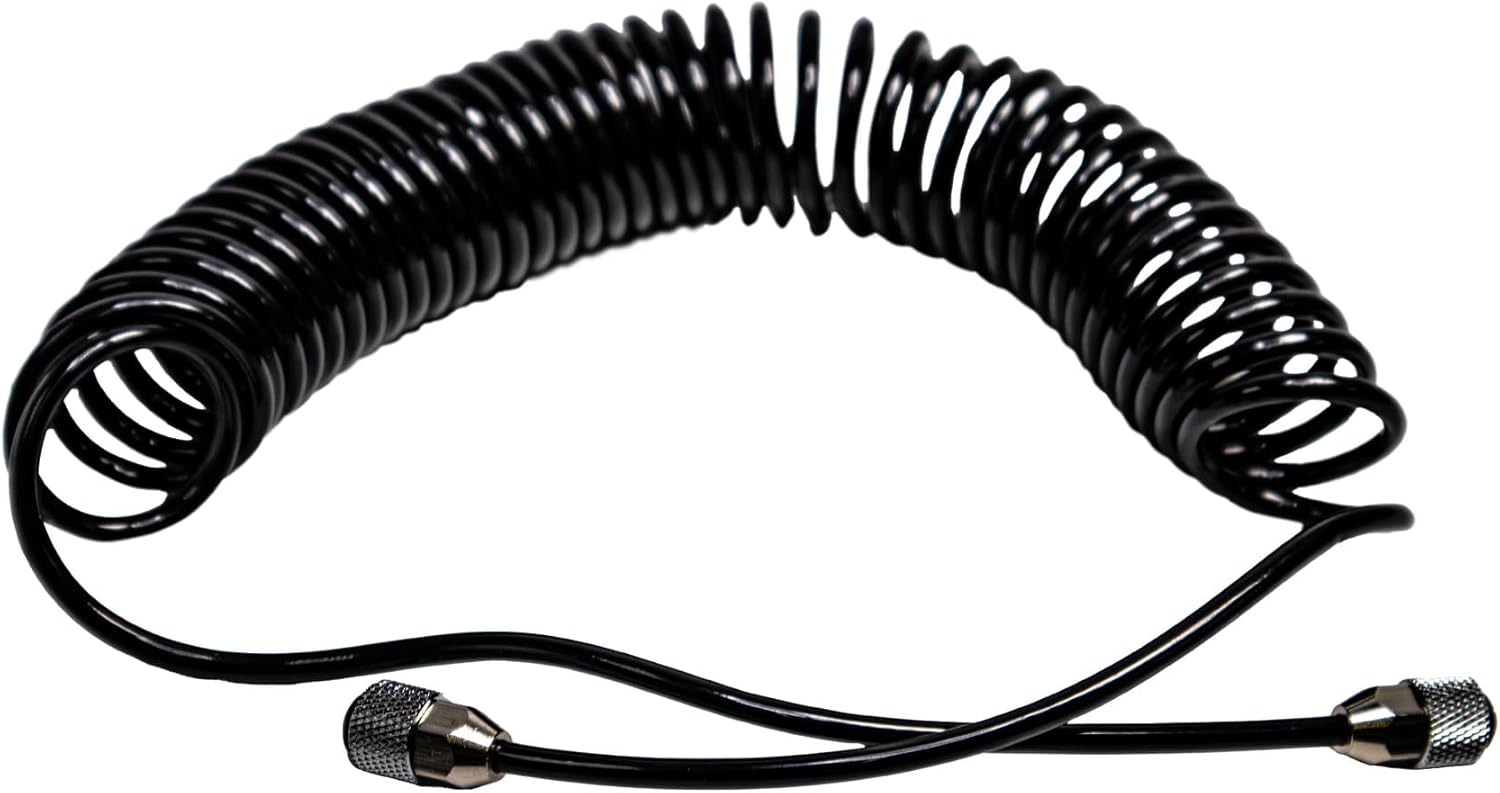 NO-NAME Brand 1/8" - 1/8" Black Polyurethane Coiled Air Hose (4m)