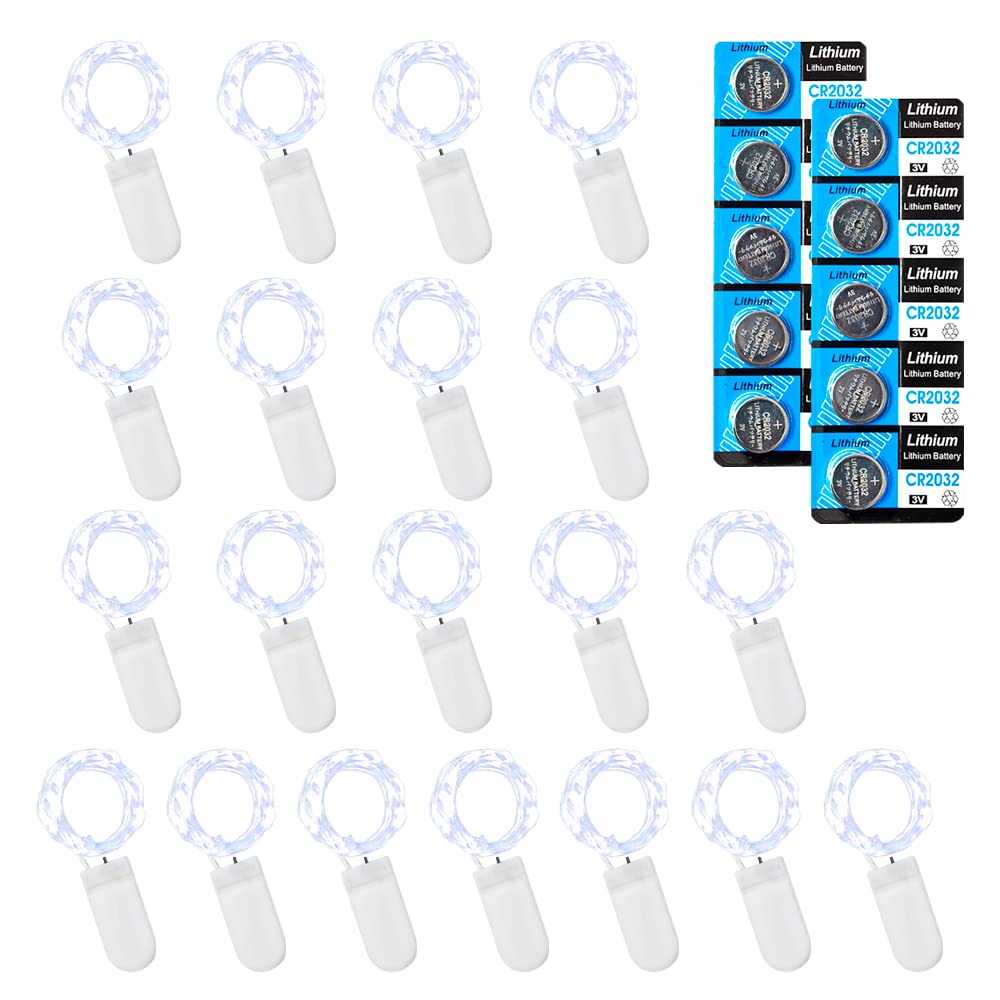 LEECOCO Cadena De Luces LED Con Batería, 1 M, Batería Exterior, Decoración Navideña, Fiesta, Decoración De Bodas (10 Paquetes De 1 M, 10 Ledes, Multicolor