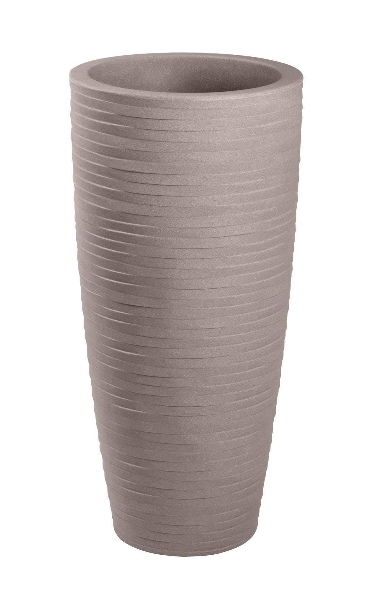 Nicoli vaso cilindrico rotondo Talos, in resina, per interno ed esterno, diametro cm 33x70, fioriera elegante (ELEGANCE CENERE)