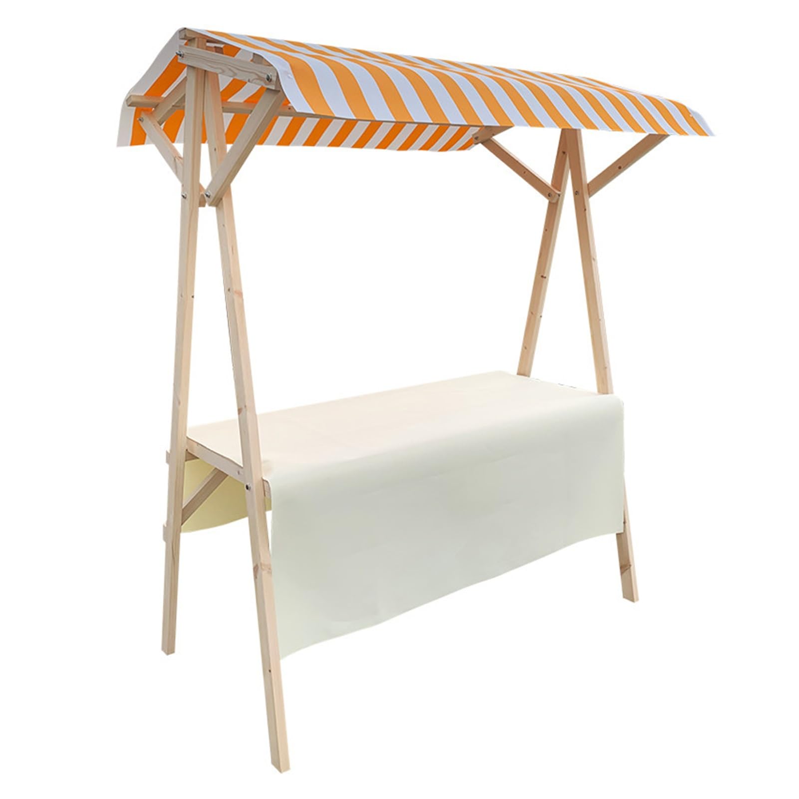 Chariot de vente portable avec auvent bleu pliable en bois pour marché