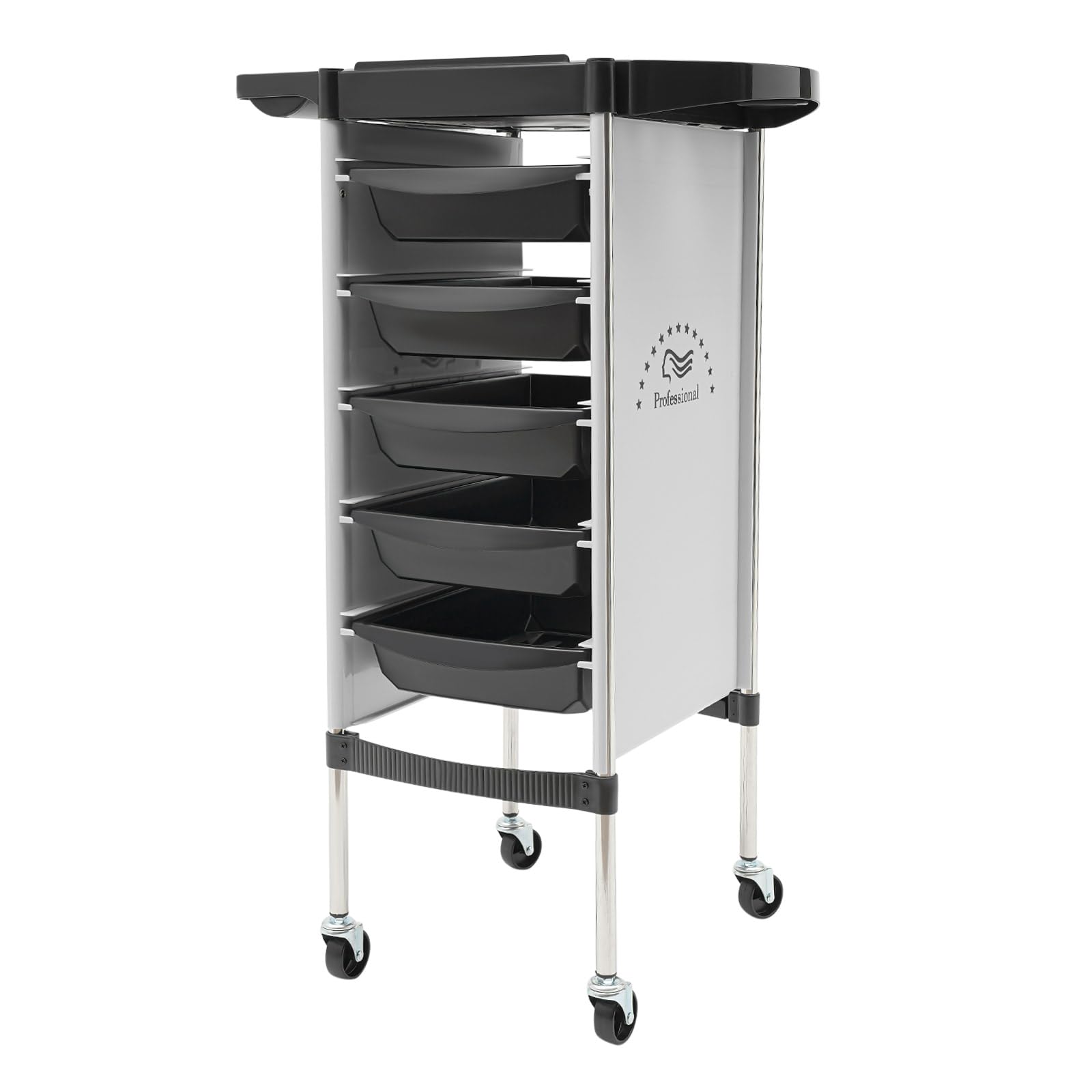 6 Etagen Beauty Rollwagen Salon Trolley Friseurwagen Rollwagen Salonwagen mit 5 Schubladen und Universal Rollen Mobiler Friseur Arbeitswagen für Friseurläden, Schönheitssalons