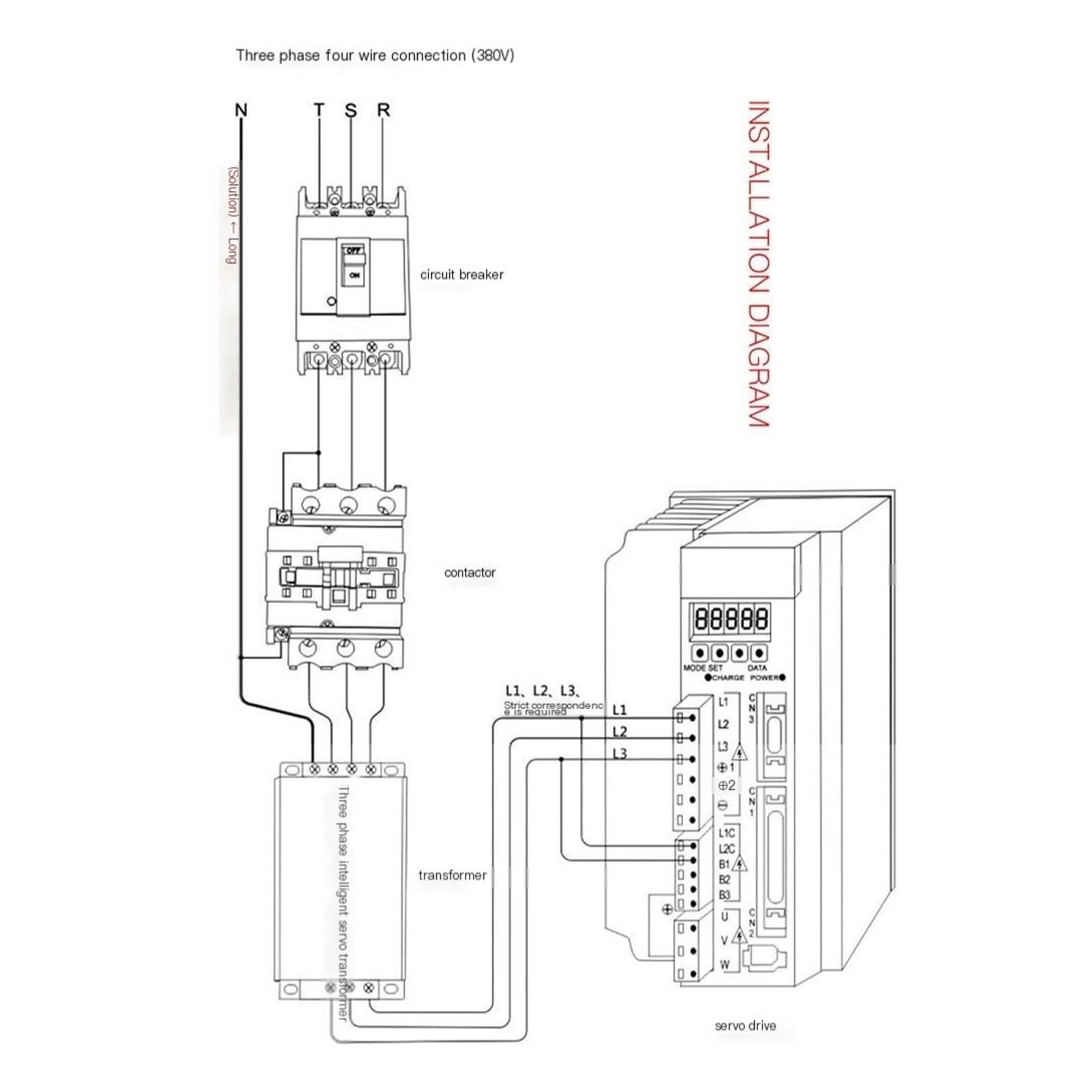 Trasformatore elettronico intelligente trifase, servotrasformatore da 1kW-20kW da 380 V a 220 V montato lateralmente(20KW)