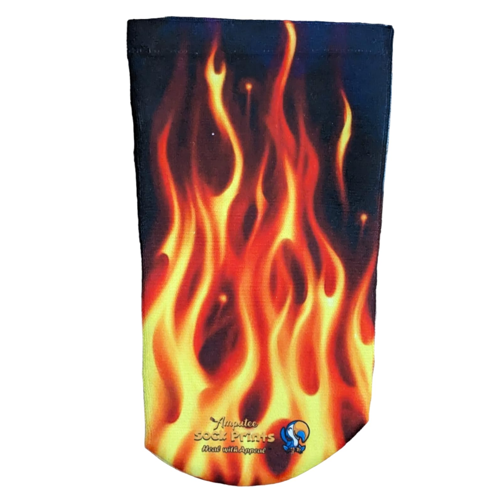 Heal with Appeal Amputee Sock BTKA, Flames V2, 3PLY Residual Wound, Over Shrinker Sock