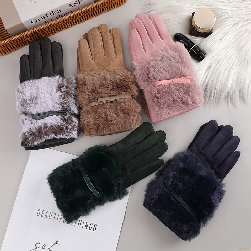 Gants d'hiver épais en peluche pour femmes, mode chaude en