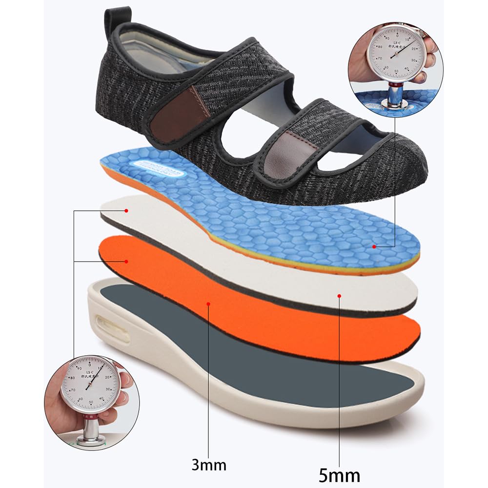 Diabetiker Schuhe Sommer Walkingschuhe Damen Orthopädische Schuhe Extra Weit Gesundheitsschuhe Verbandschuh Sandalen Sneakers Nahtloser Ultraleicht Für Senioren Geschwollene Füße