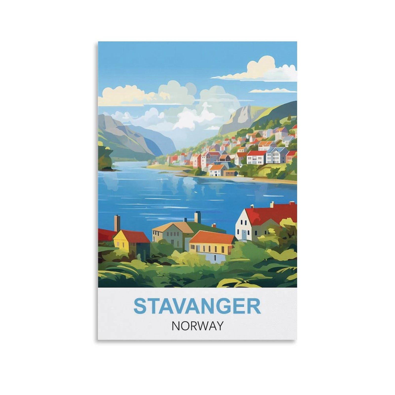 Ctzikww Unframe-Style Stavanger Norway Vintage Travel Posters 08X12inch(20X30cm) Canvas Art Prints Picture Wall Art Painting