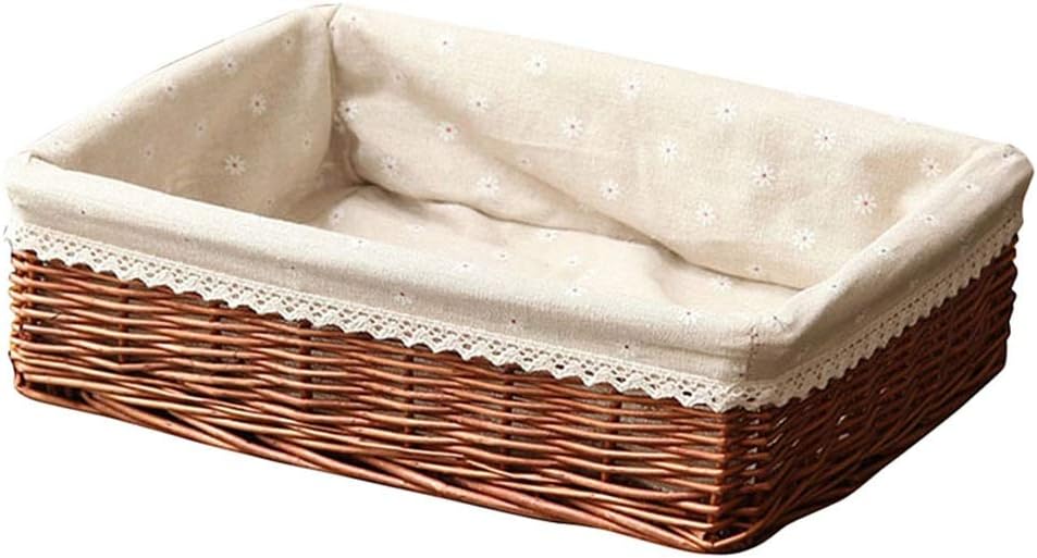 Handmade Wicker Storage Basket Bread Basket Fruit Basket Serving Baskets for Home Kitchen Desk Candy Sundries Organizer