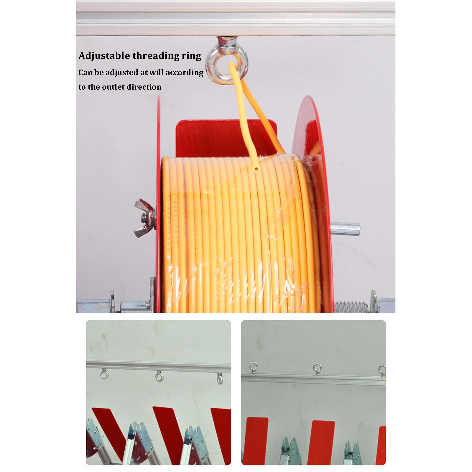 Dispensador de bobinas de Alta Resistencia, Soporte para Cables Ajustable, Adecuado para Aplicaciones eléctricas, industriales y comerciales, diseño de Doble rodamiento, diseño para múltiple