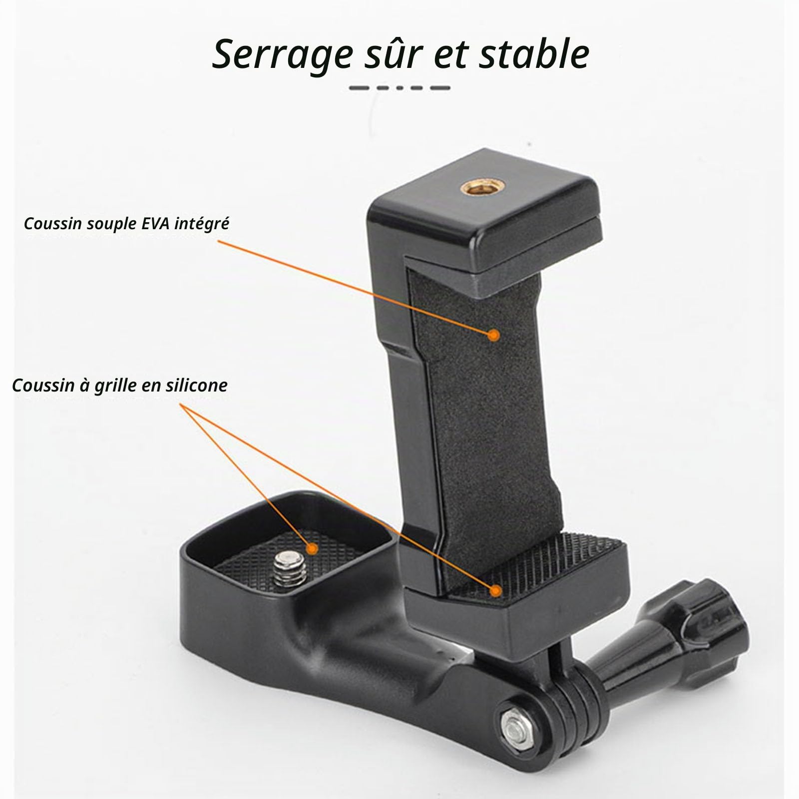 Support d'extension pour téléphone portable DJI OSMO Pocket 3, support avant de smartphone avec adaptateur à vis 1/4 compatible avec caméra Pocket 3