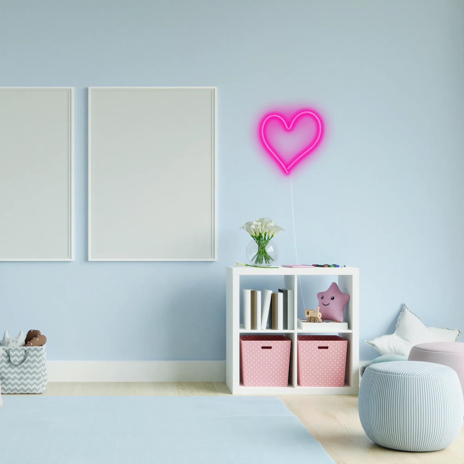 Incredible Novelties - Letrero de luz LED de neón en forma de corazón, 13 x 12.5 x 0.8 pulgadas, alimentado por USB, cable de 6.5 pies. No requiere herramientas. Peso ligero. Luces LED vibrantes