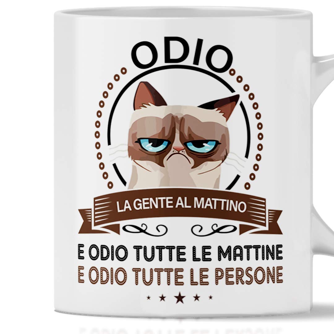 Tazza da caffè con accenti di gatto nero, 11 once, tazza per amanti dei