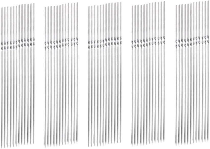 Cabilock 45cm Long Stainless Steel Bbq Skewers Widened Thickened Skewers Unique Shape Design for Even Cooking