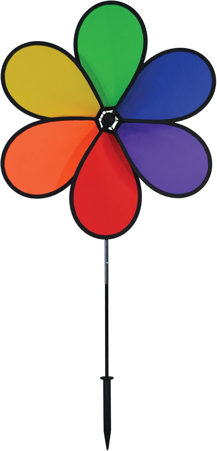In the Breeze 6-Petal Flower Spinner, 30-Inch Rainbow Flower Spinner, 2699