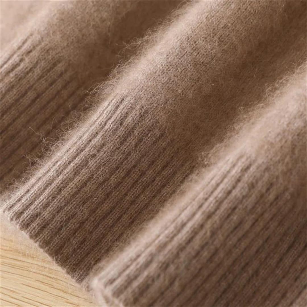 Jersey de punto de manga larga para hombre, 100 % cachemira, cuello en V, talla grande