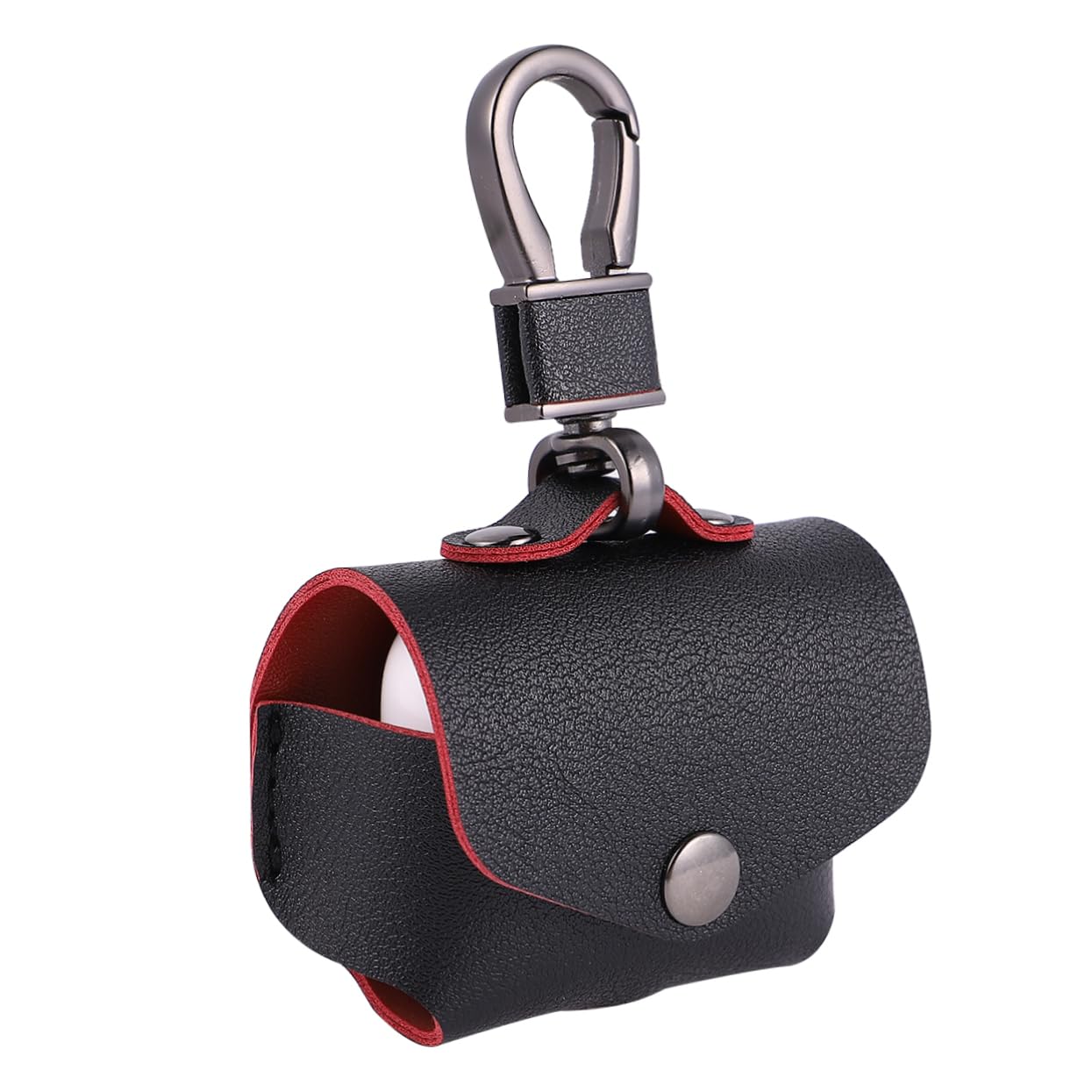 HOMSFOU 3pezzi Borsa Pelle Di Per Custodia Auricolari Wireless Con Moschettone Copertura Protettiva Con Chiusura Scatto Pochette Compatibile Con Pro Nera