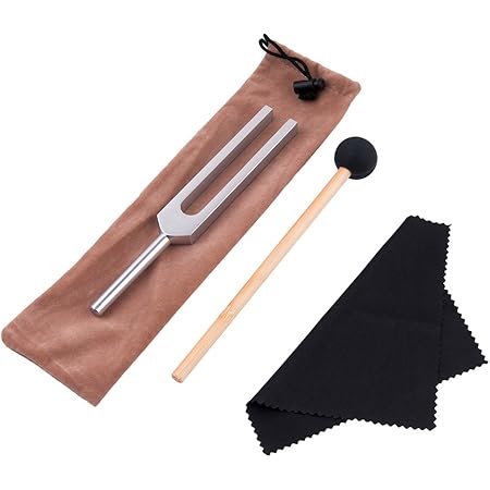 QIYUN Tuning Fork, 528 Hz Tuning Fork with Silicone Hammer and Cleaning Cloth Solfeggio Tuning Fork for DNA Repair Healing and Perfect Healing Musical Instrument