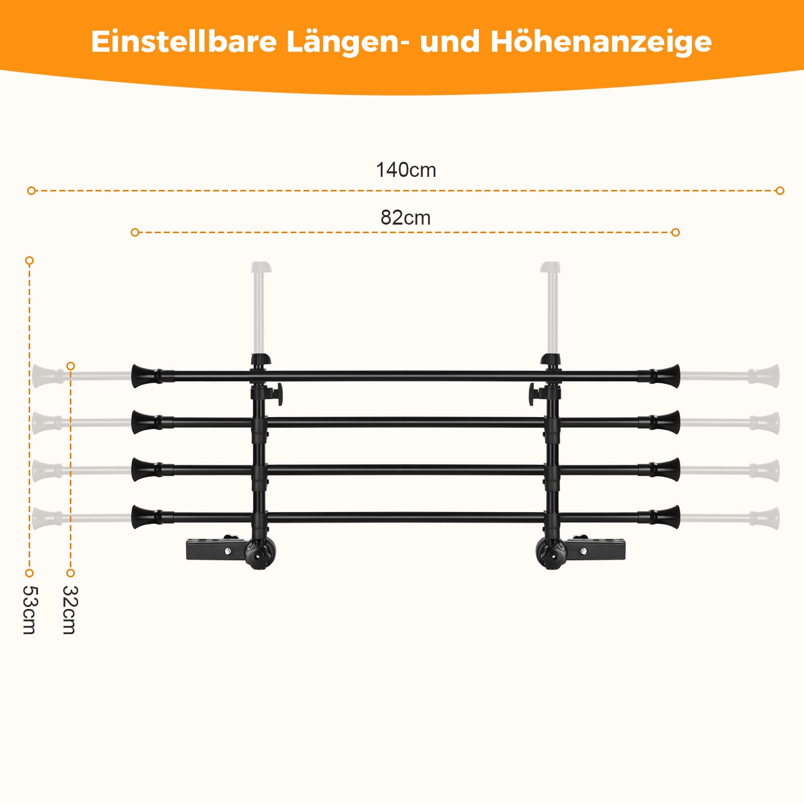 Grille de séparation pour chien - Réglable - Avec fixation pour appuie-tête - Pour la plupart des berlines, breaks, SUV - Largeur : 82 à 140 cm - Hauteur : 32 à 53 cm