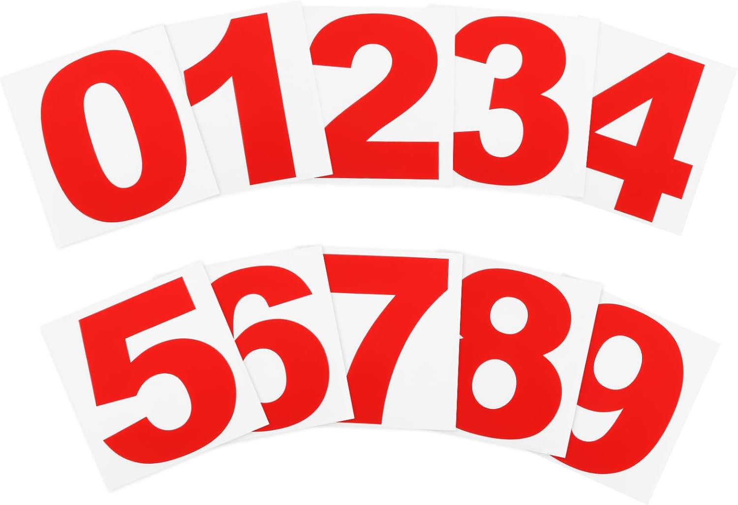 PATIKIL 5" Reflective Number Stickers 0-9, 2 Set Vinyl Mailbox Number Decals Self-Adhesive Stickers for Outside Cars Doors Windows Signs Indoor Outdoor, Red