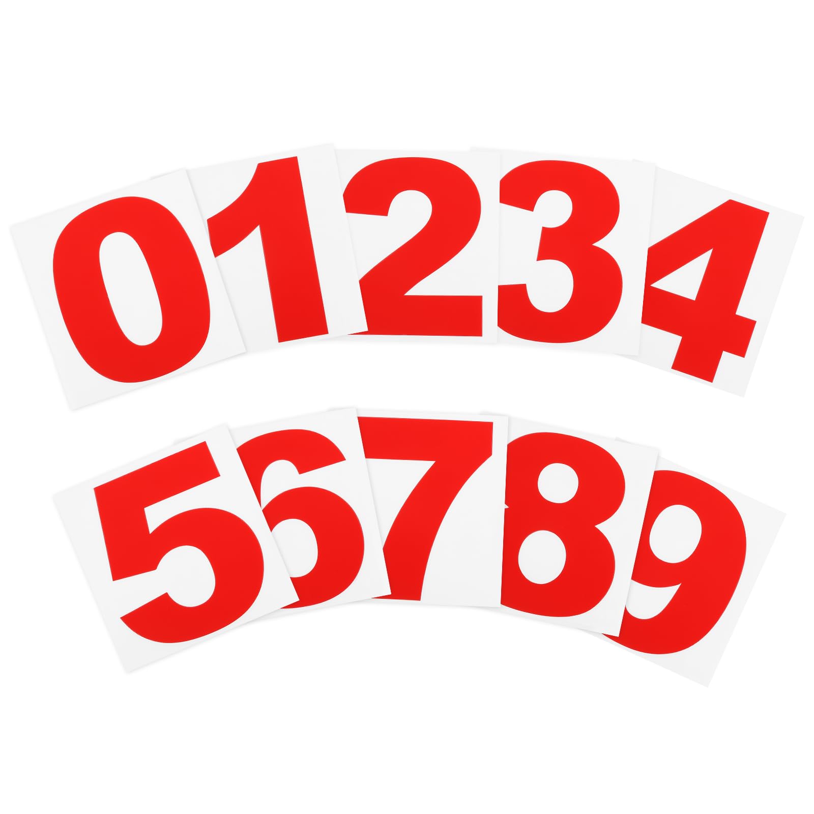 PATIKIL 15cm Reflective Number Stickers 0-9, 2 Set Vinyl Mailbox Number Decals Self-Adhesive Stickers for Outside Cars Doors Windows Signs Indoor Outdoor, Red — image 1
