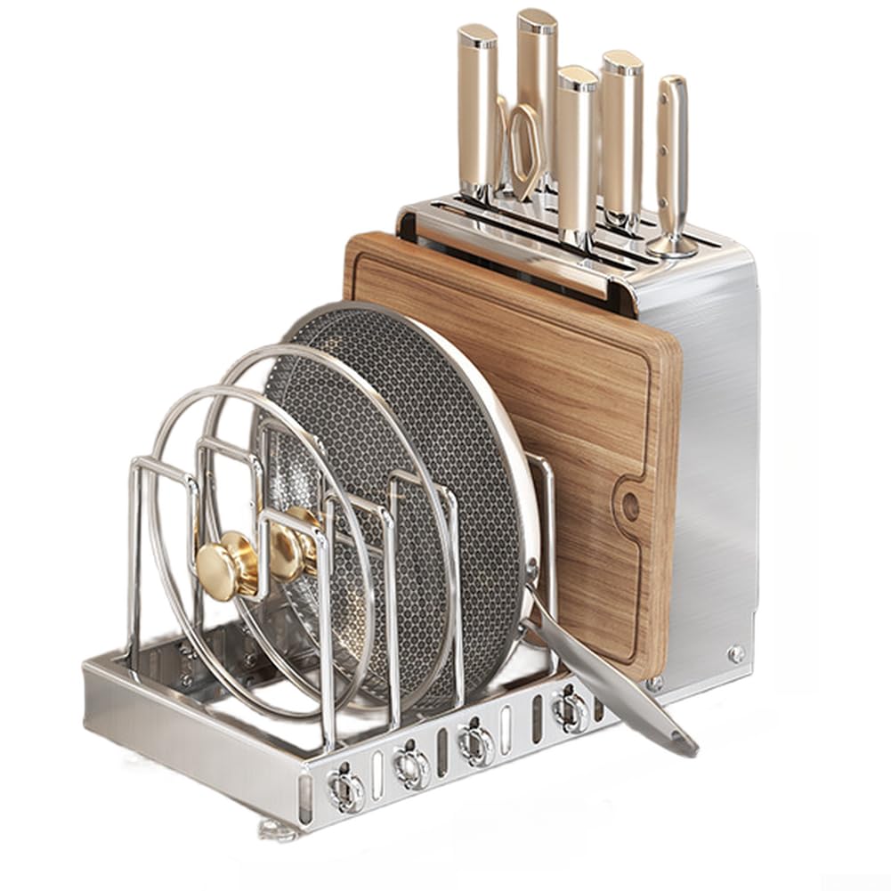 Ausziehbarer Küchenregal 30-52cm Topfdeckelhalter(D)