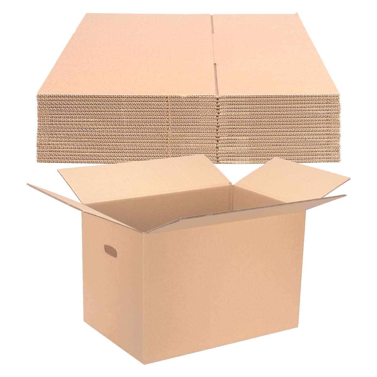 verpacking Lot de 10 cartons pliables - 600 x 400 x 400 mm - Marron - KK 107G - Double cannelure avec trous de préhension - DPD XL - GLS XL - Taille H L - Grands cartons d'expédition - Cartons solides