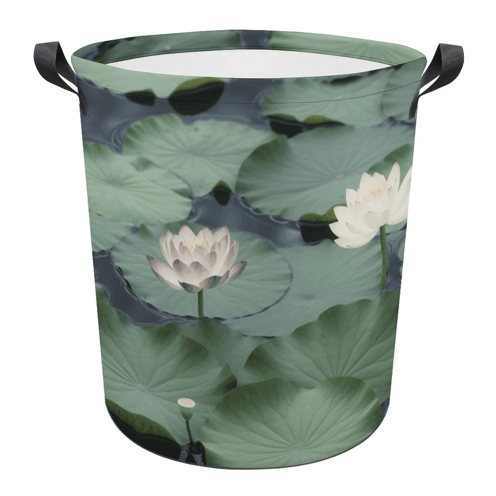 Panier à linge pliable à motif lys noirs pour trier le linge