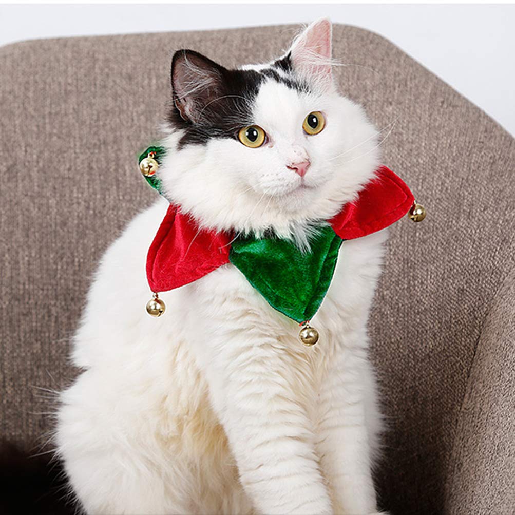 Weihnachts-Haustier-Halstuch, Hundehalstuch mit klingelnder Glocke, Kostümkragen, Warmer Halstuch, Weihnachtshalstuch for Haustier, Katze, Welpe, kleine Hunde / 891 (Size : L)