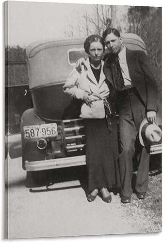 Póster vintage de Bonnie y Clyde de criminales famosos, fotografía vintage, impresión criminal de pandillas (6) pósteres e impresiones de pintura en