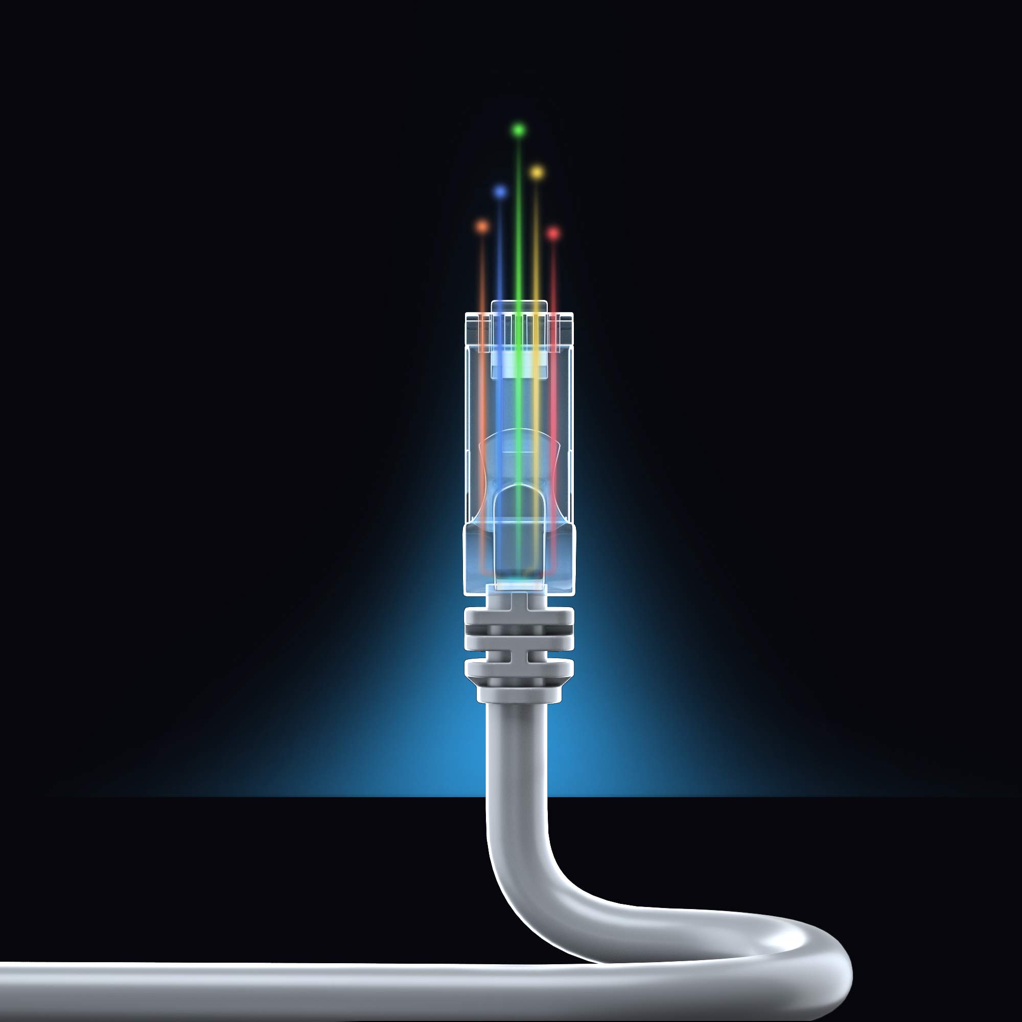 Maximm Ethernet-Kabel, 91,4 m, CAT6, Hochgeschwindigkeits-Internet-Netzwerk-LAN-Kabel, Outdoor, wasserdicht (grau)