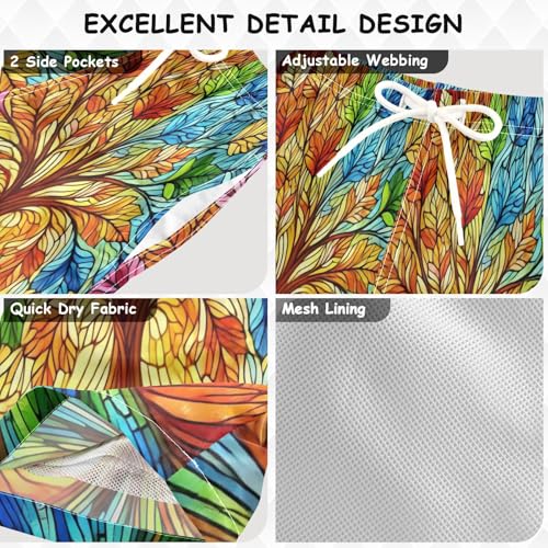 Glass Tree Colorful Boys Swim Trunks Quick Dry Toddler Swimsuit Boy Board Shorts Bathing Suits Swimwear 3T3