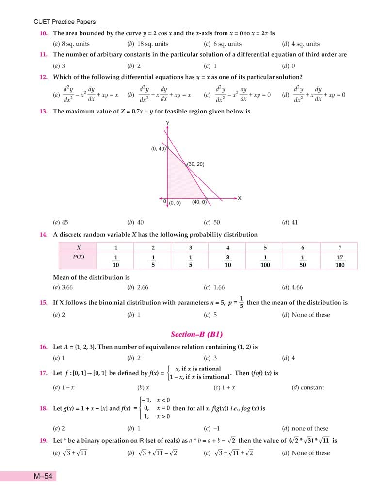 NTA CUET (UG) Mathematics | 10 Sample Papers (Solved) | 5 Mock Test Papers | CUET Section II | Including Solved Previous Year Question Papers (2022-23) | For Entrance Exam Preparation Book 2024 4