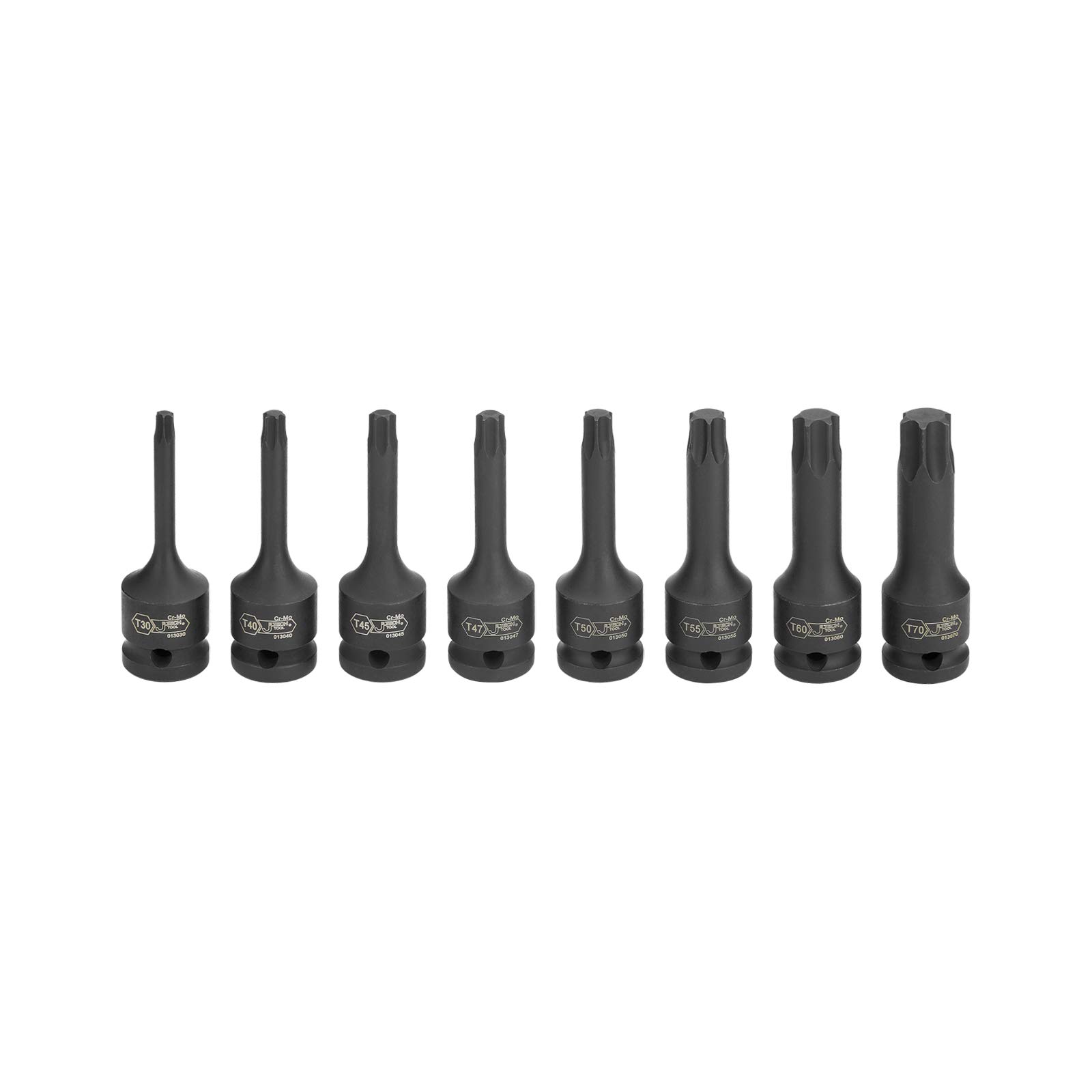 Jetech Torx-Bit-Stecknüsse T30 Bis T70 – 8-teilig, Cr-Mo Stahl, 1/2 Zoll Antrieb, In Tragekoffer