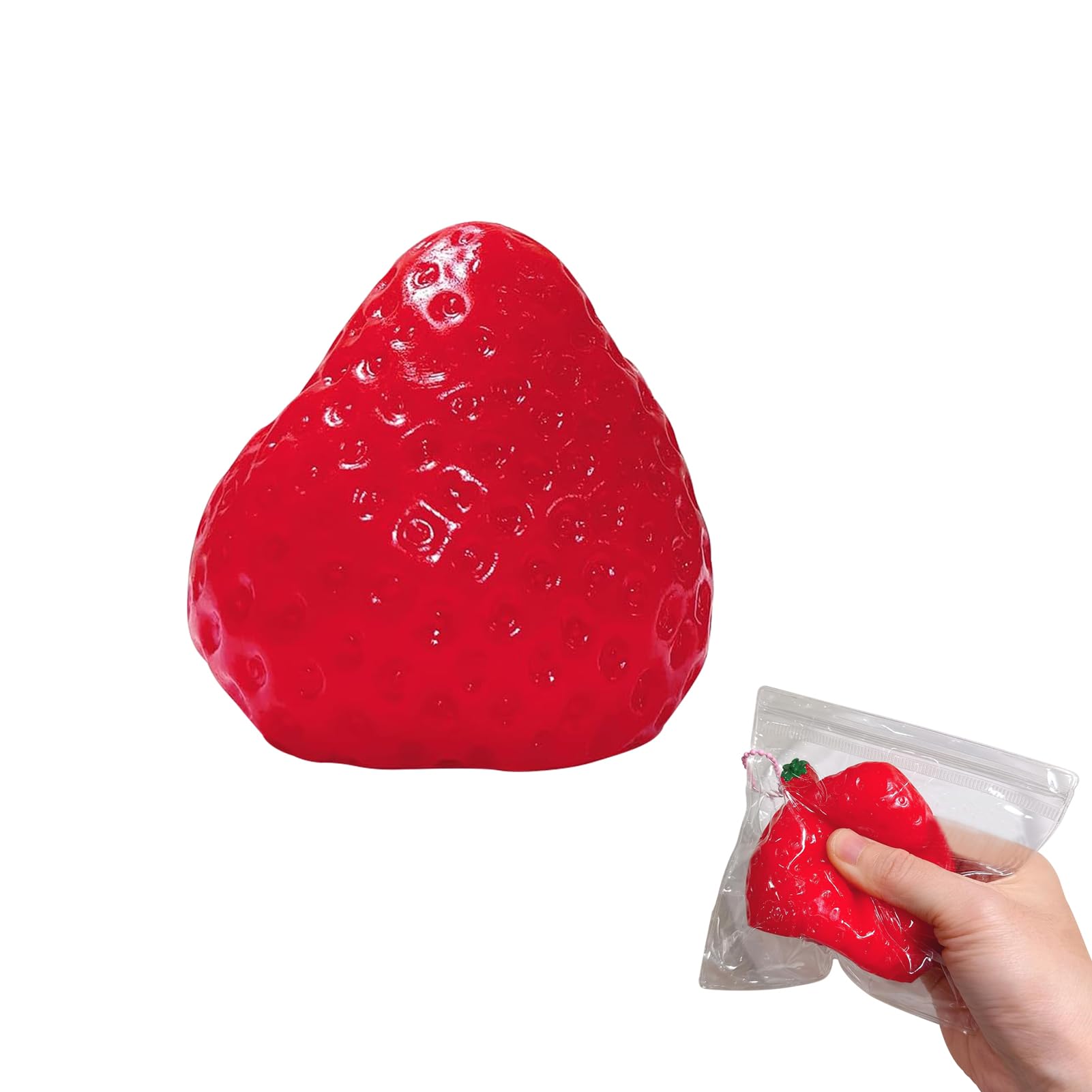 Yamobi Erdbeer Squishy – Anti-Stress-Spielzeug, 6,5 Cm, Weiches TPR-Material, Rosa