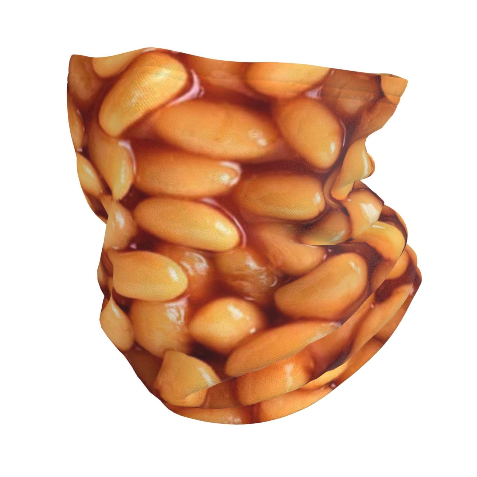 Poadnly Unisex As Picture Neck Gaiter Soft Face Cover Neck Warmer Tube Half Face Mask Scarf Balaclava,Baked Beans