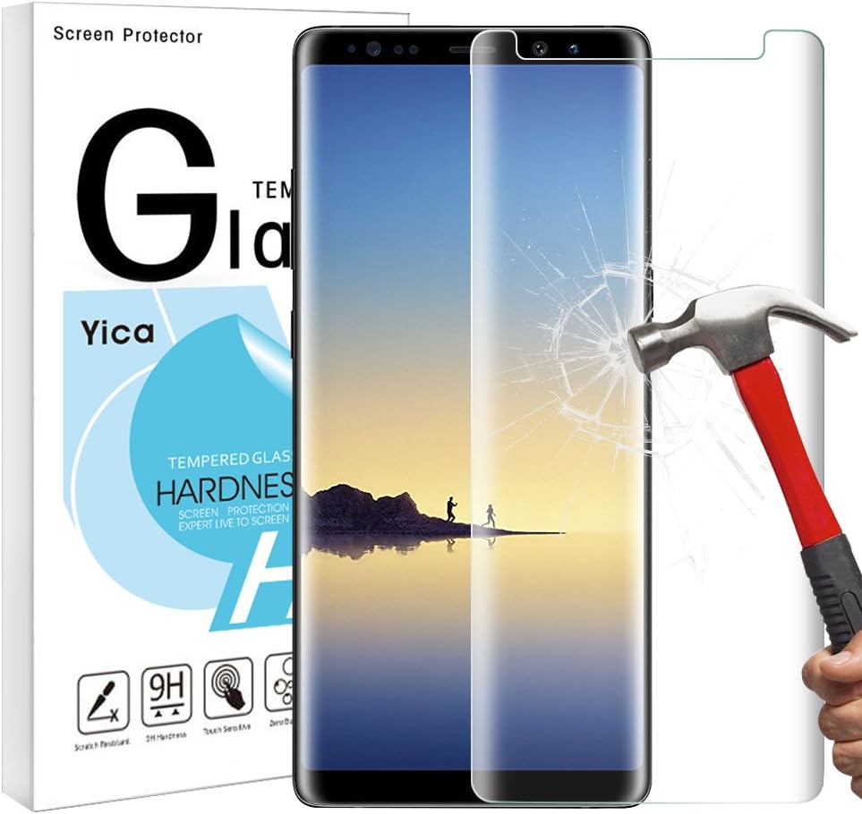 Yica Galaxy Note 8 Screen Protector [3D Glass] Note 8 Tempered Glass Screen Protector for Samsung Galaxy Note 8 [Compatible with Cases] 9H Hardness, Bubble Free
