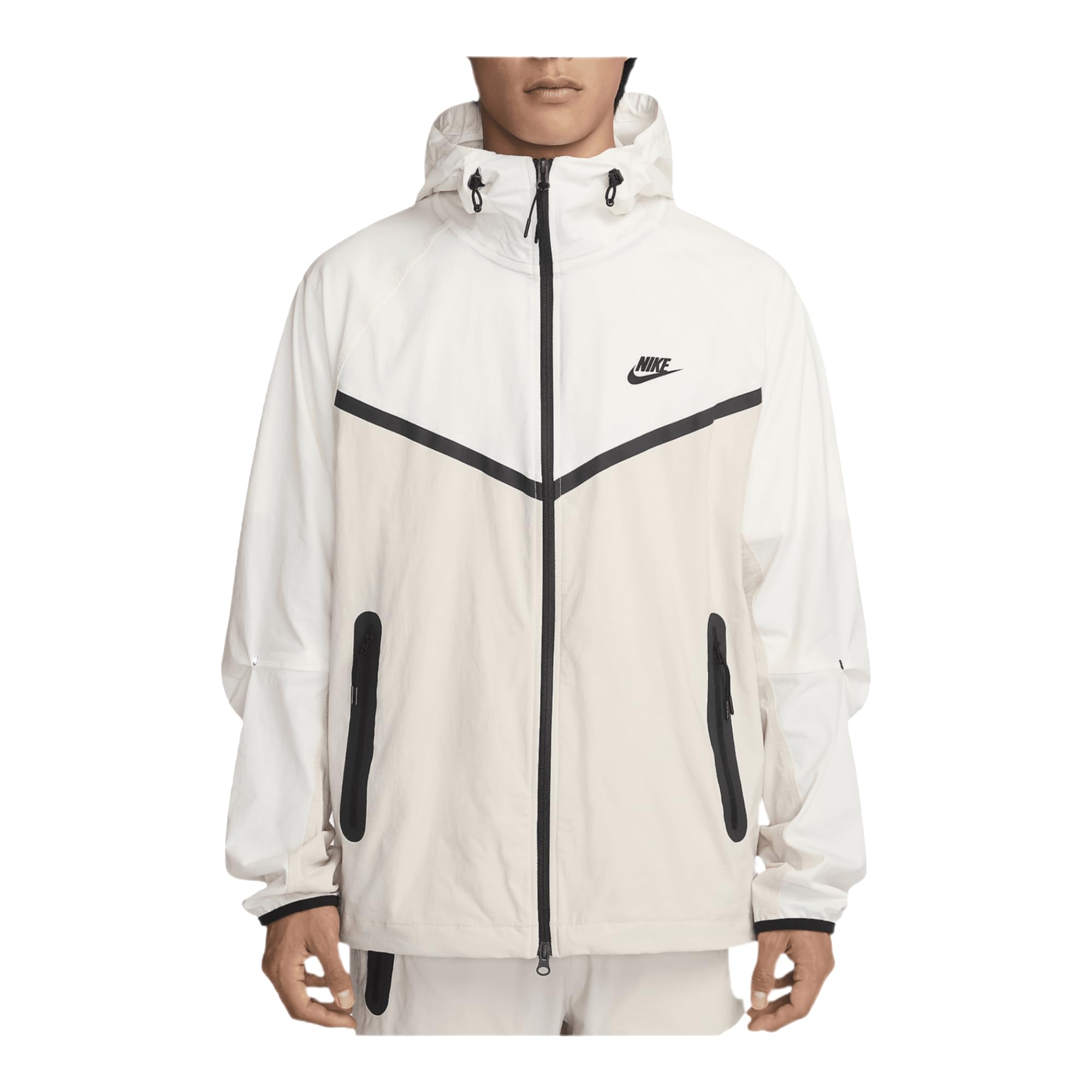Nike Tech Mens Woven Jacket Light Orewood Brown Sail Black HM7151-104 Size Large