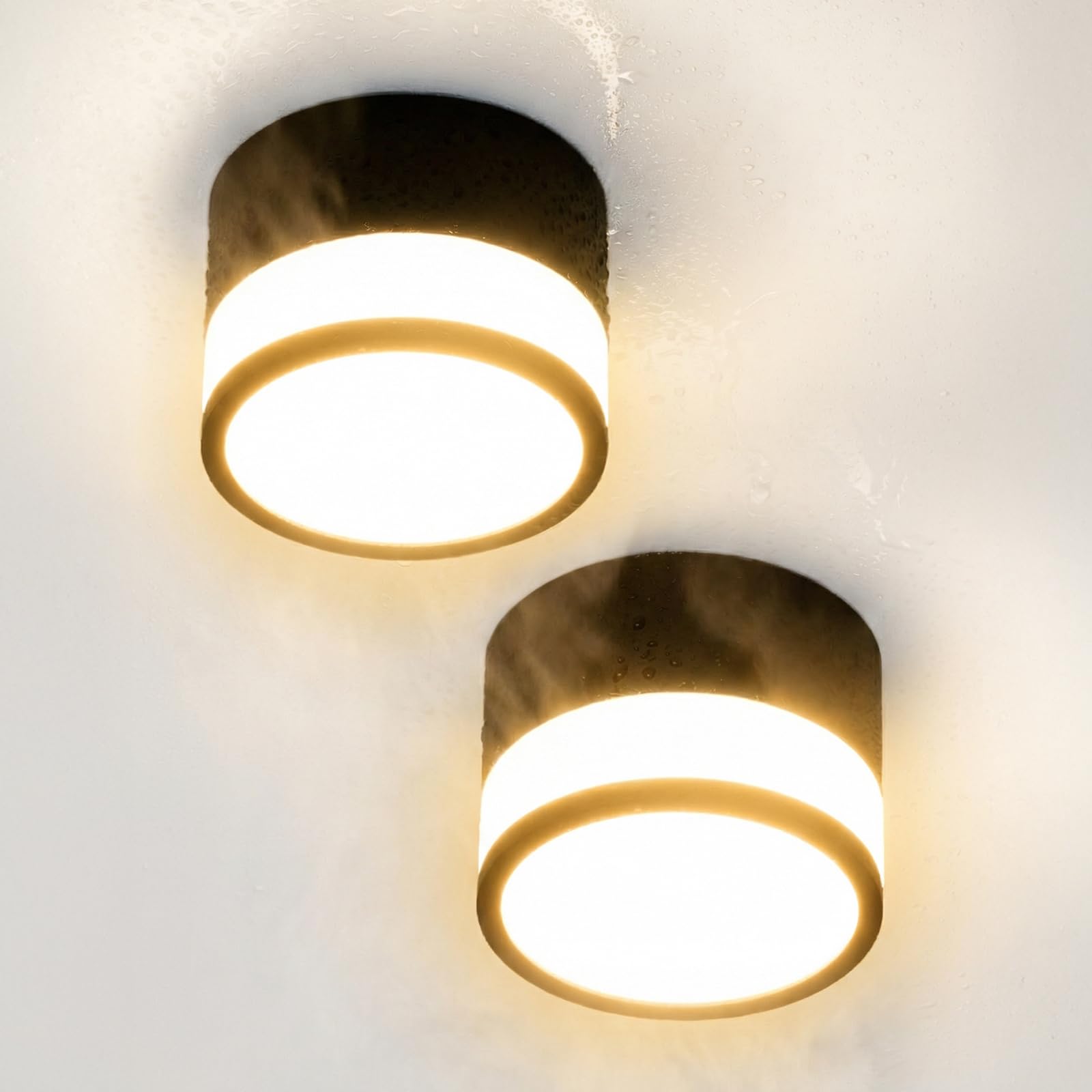 Temgin Faretti LED Bianchi Soffitto Rotondo Cubo Faretto Cucina per Interni Senza Forare, 12W IP65 Plafoniera Bagno Corridoio Cilindro Bianco Caldo per Esterno IRC82 Non da Incasso 10cm Alluminio