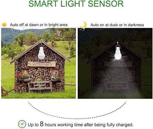 Miniatura 2 de Bombilla de control de luz inteligente solar portátil lámpara de panel solar recargable con USB para el hogar, cobertizo de granero, interior al
