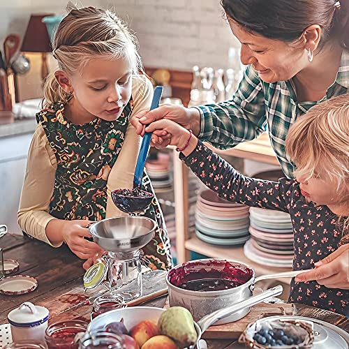 HAUSPROFI Stainless Steel Funnel, 5.1 inch 304 Stainless Steel Kitchen Funnel with 200 Mesh Food Filter Strainer for Transferring Liquids, Oil, Making Jam