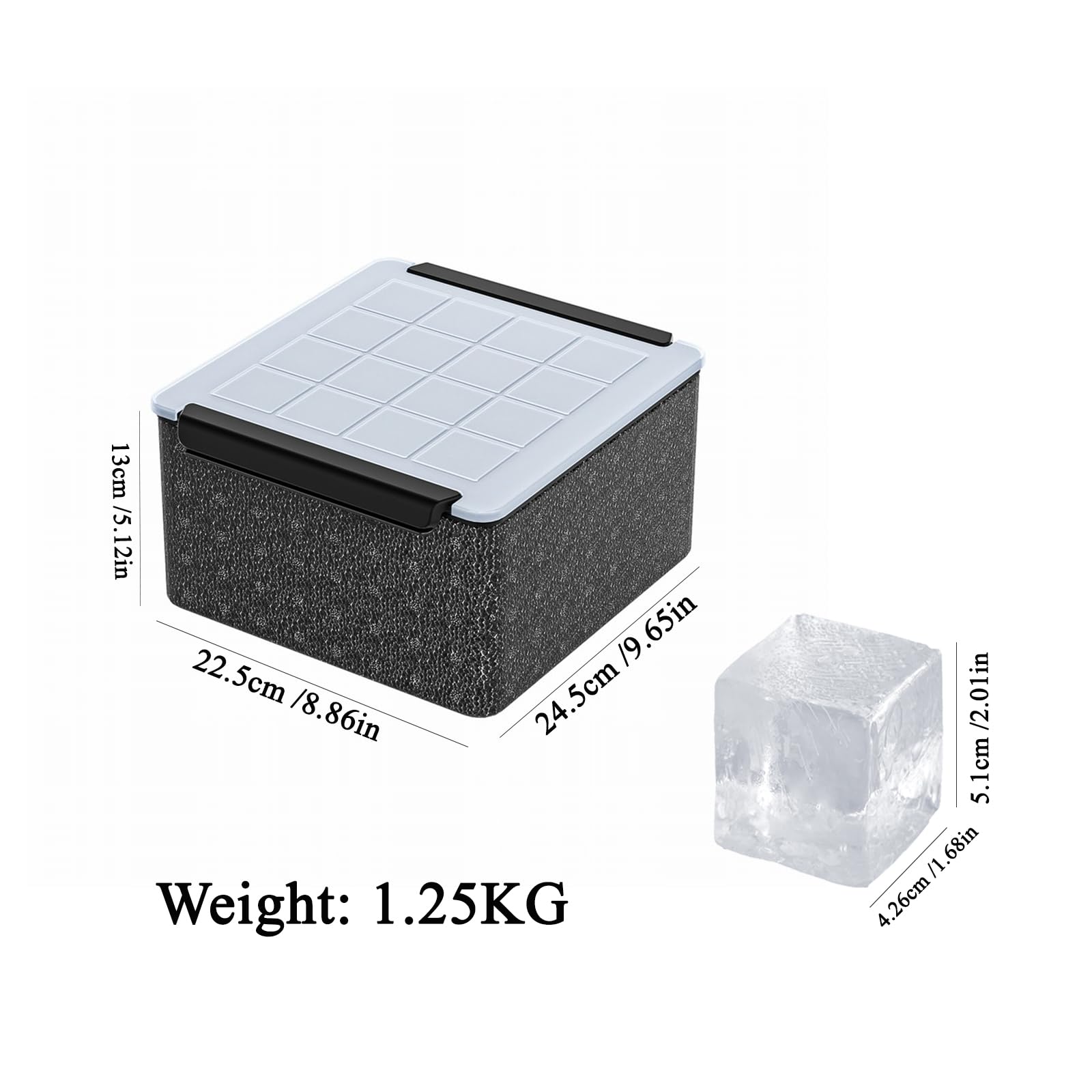 Máquina para hacer cubitos de hielo transparente, 1.7 x 2 pulgadas, 16 cubitos de hielo transparentes para whisky y cóctel