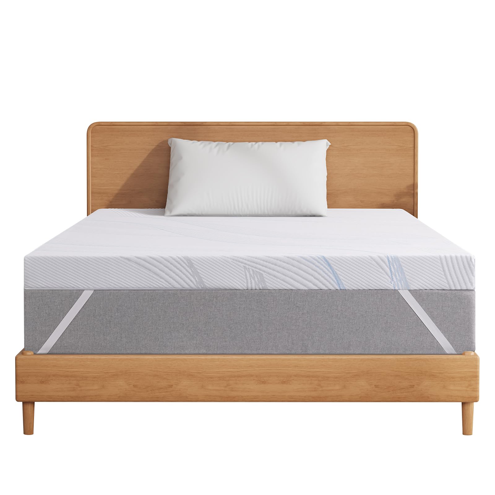 Surmatelas 140x190 cm Épaisseur 7,5cm - Mousse à Mémoire de Forme,Housse Amovible Lavable, Design Antidérapant
