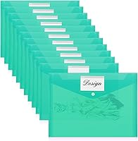 Vista 9 de Lincia 24 sobres de plástico tamaño A4, carpetas de archivos, soporte para documentos de trabajo, organizador de archivos de plástico con bolsillo